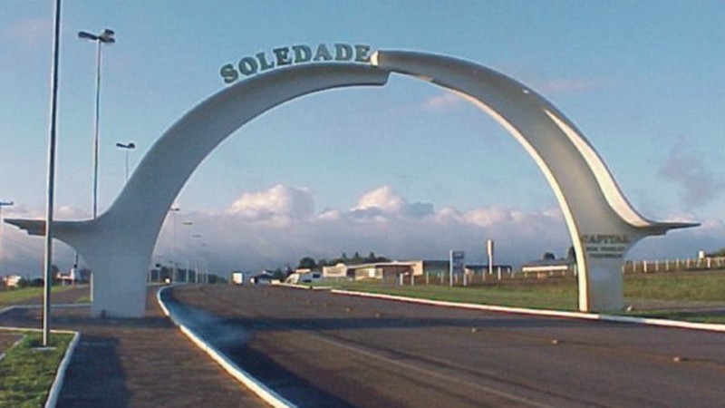 Imagem do pórtico de entrada da cidade de Soledade, Rio Grande do Sul