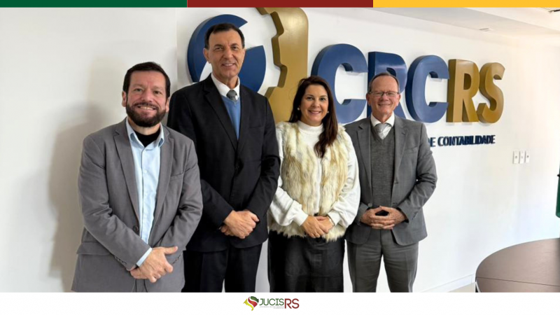 O presidente da Junta Comercial, Paulo Mazzardo, esteve reunido nesta quarta-feira, 20, com a presidente do CRCRS, Patr&iacute;cia de Souza Arruda, para alinhar projetos e fortalecer a parceria entre as institui&ccedil;&otilde;es. 