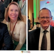 Presidente da JucisRS, Paulo Mazzardo; e a chefe de Gabinete, Priscila B&uuml;hler, prestigiam lan&ccedil;amento da Expointer
